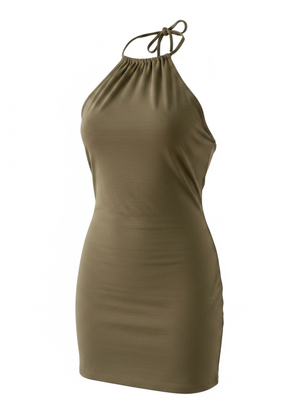 Divided  Tie Halter Bodycon Dress